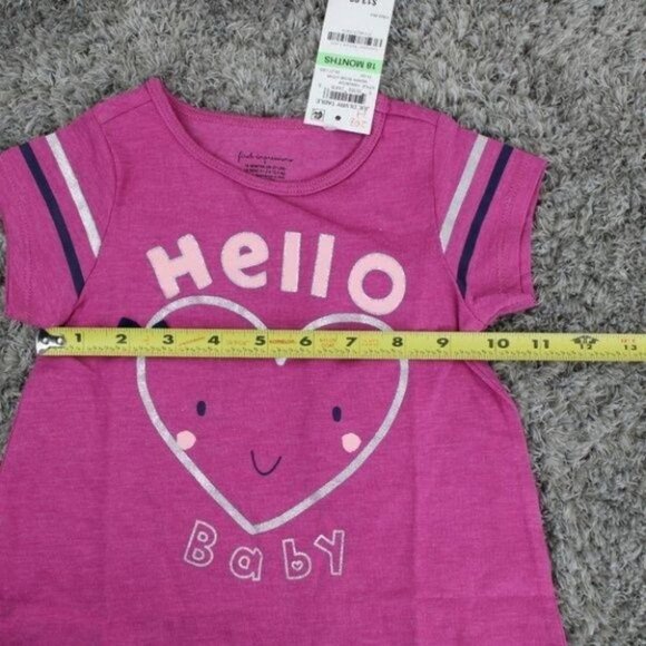First Impressions Girl Hello-Print T-Shirt 18M - Picture 7 of 7